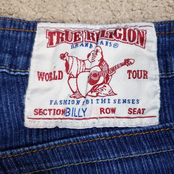 True Religion Women Jeans 33 Billy Bootcut Hindu God Durga Embroidered Flap - Picture 6 of 14